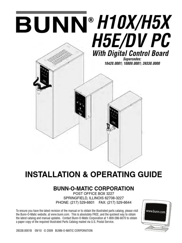 Bunn Bunn Water Heater DV PC Users Manual 364323 | PDF | Alternating