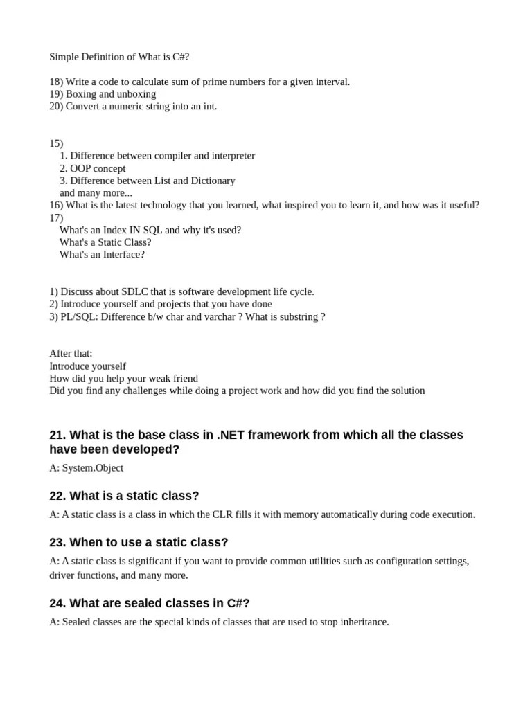 Exam Questions Examples For Data Structures and C PDF Class