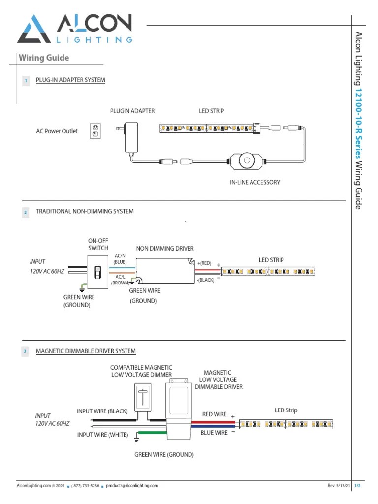 Wiring Guide - 15244 Baseboard LED Light - Alcon Lighting | PDF | Mains