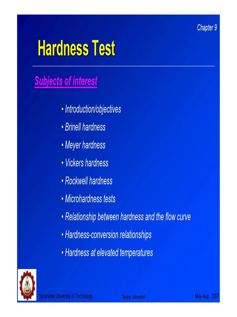 Hardness Test PDF Hardness Solid Mechanics