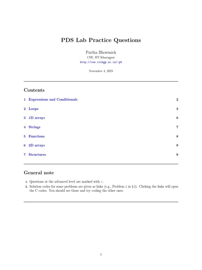 Pds Lab Practice Questions PDF Matrix (Mathematics) Summation
