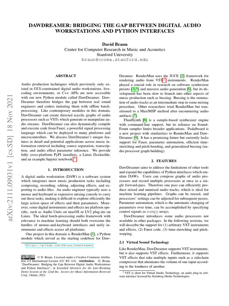DAWDreamerBridging The Gap BW Digital Audio Workstations and Python
