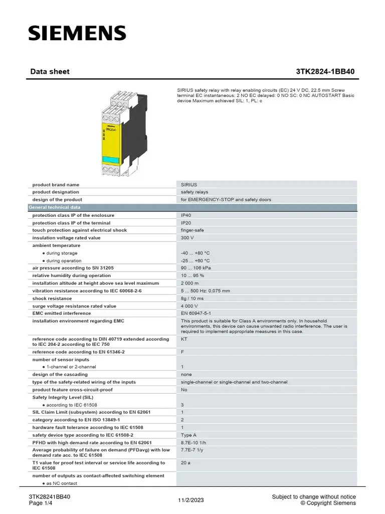 3TK28241BB40_datasheet_en | PDF | Relay | Alternating Current