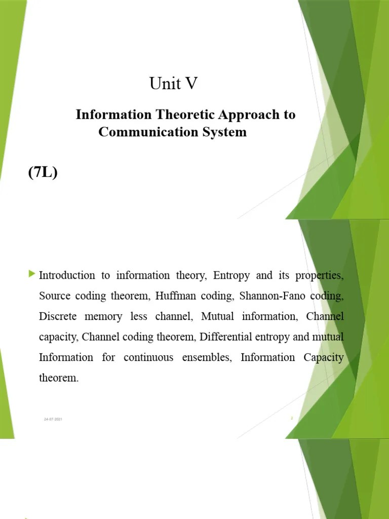 Digital Communication Unit 5 PDF Information Code