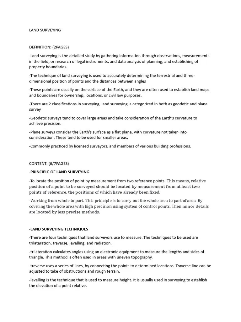 Land Surveying PDF Surveying Metrology