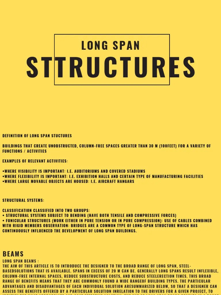 Long Span Structures PDF Truss Beam (Structure)
