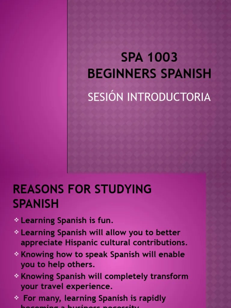 Spa 1003 Beginners Spanish PDF Spanish Language Hispanic
