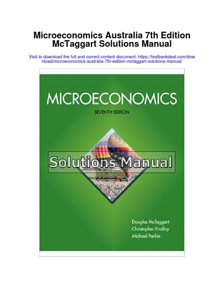 Microeconomics Australia 7th Edition Mctaggart Solutions Manual PDF