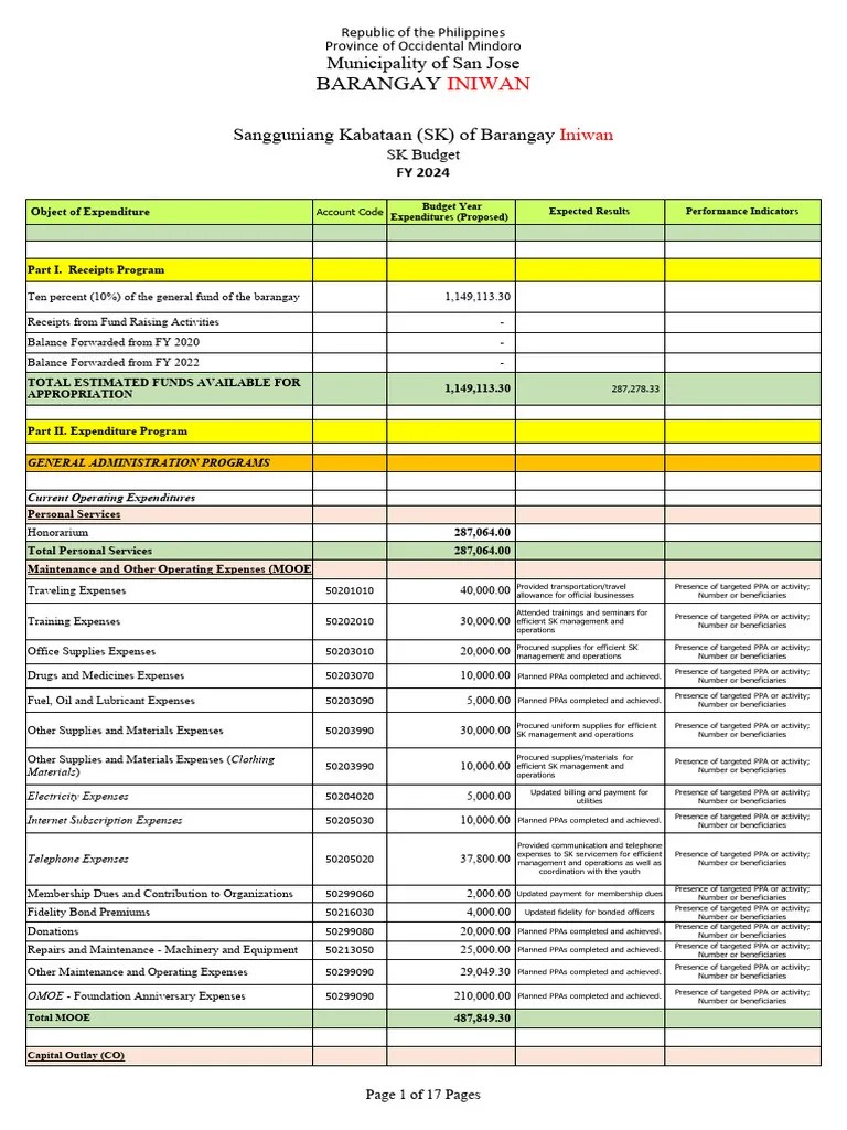 2024 Sample Budget Ps App Abyip Cbydp PDF Expense Disaster Risk