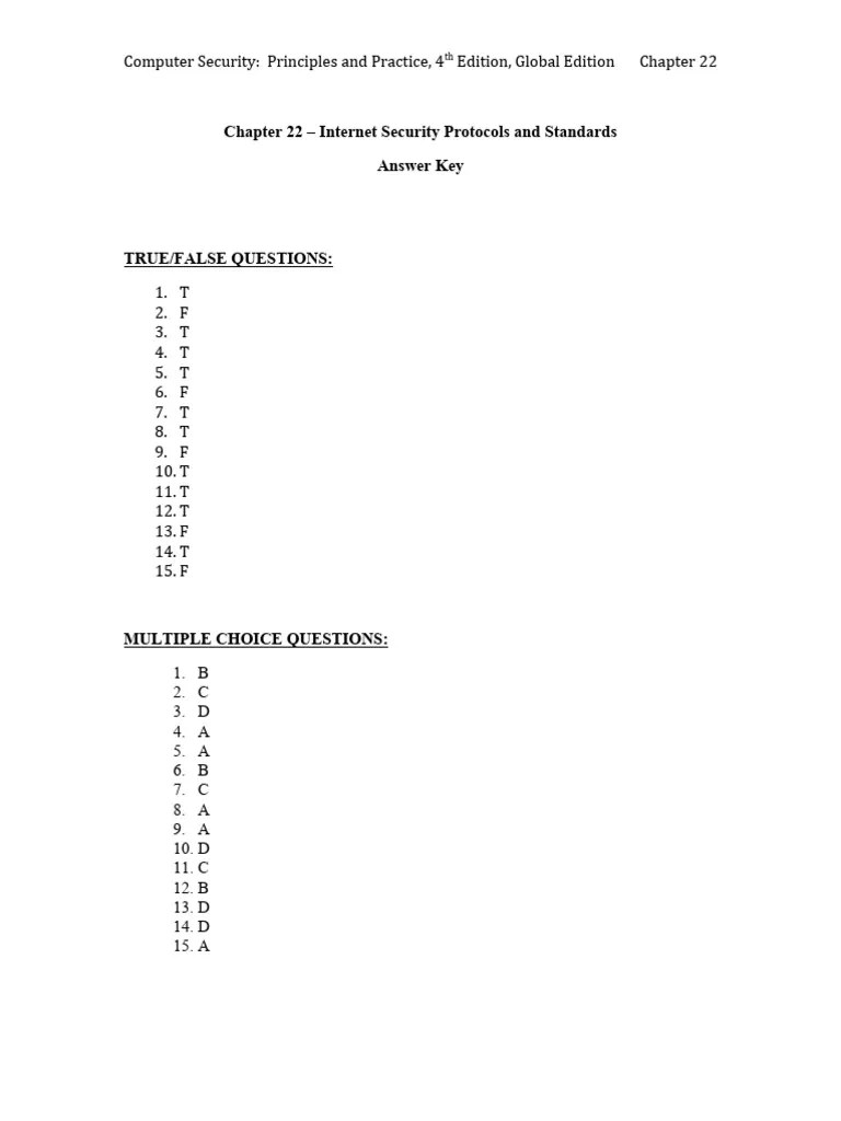 Chapter 22 Answer Key CompSec4e PDF