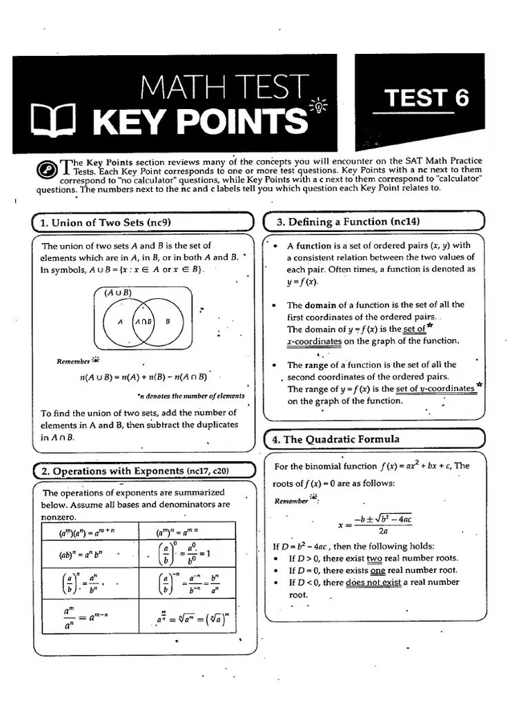 Math Key Points 6 PDF