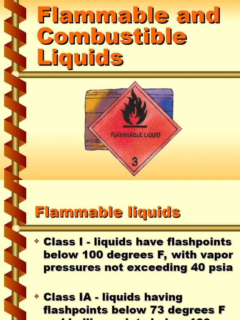 Flammable and Combustible Liquids PDF Liquids Applied And