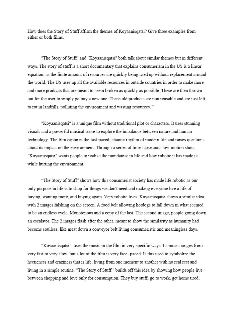 Story of Stuff Essay Download Free PDF Consumerism