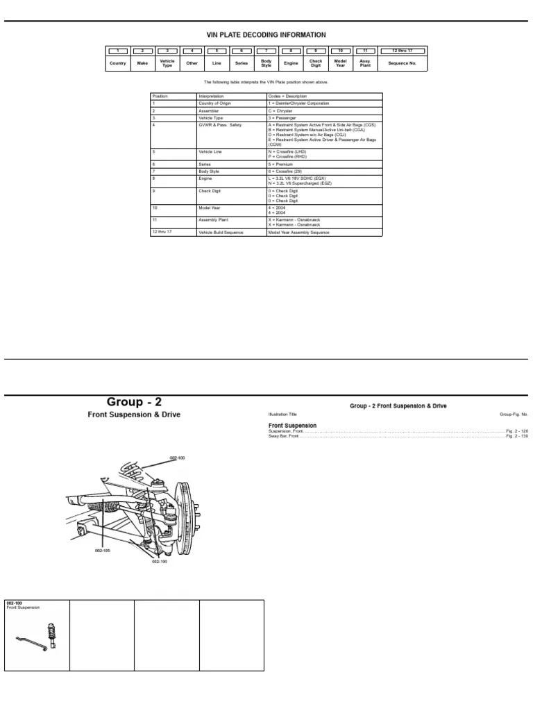 2004 - Chrysler - Crossfire - Parts - Catalog | PDF | Screw | Private