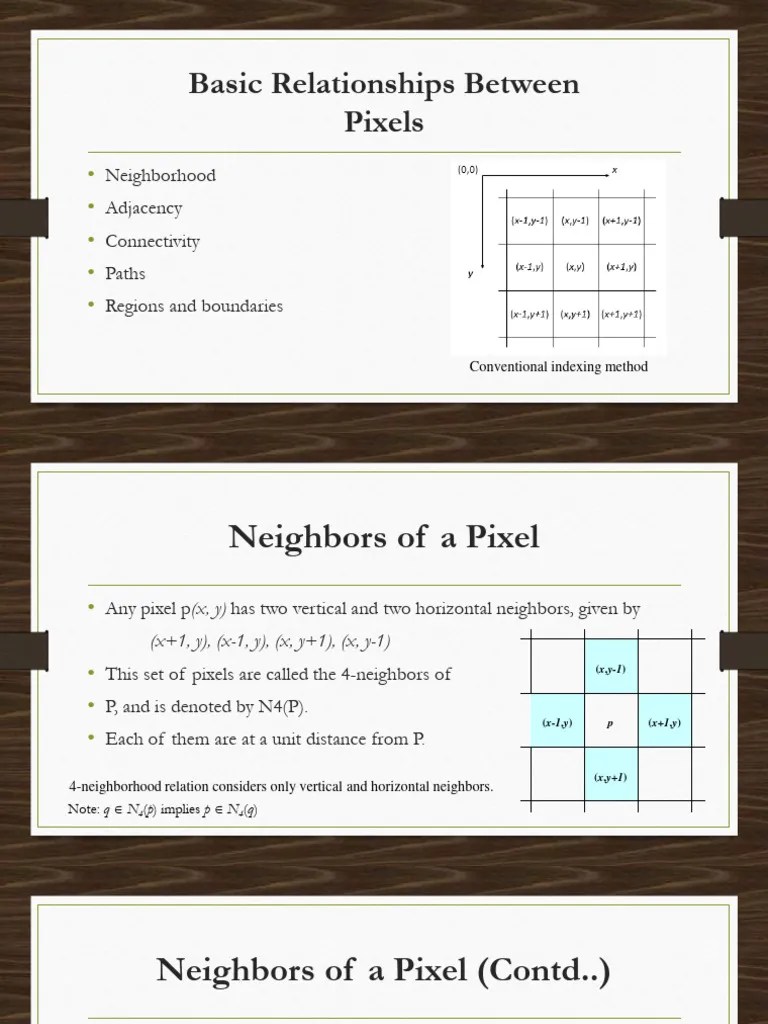 Relationship Between Pixels PDF Multidimensional Signal Processing