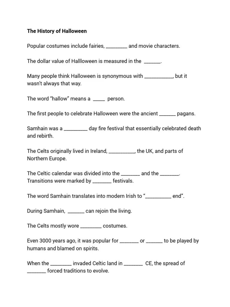 The History of Halloween PDF