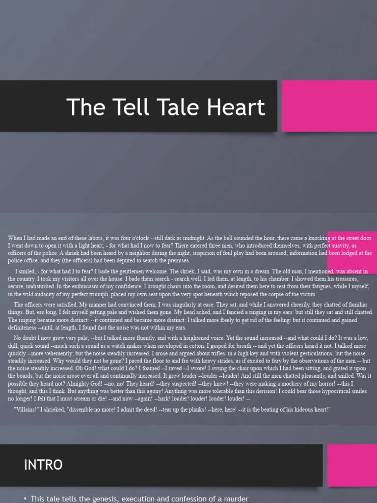 The Tell Tale Heart PDF Psychology