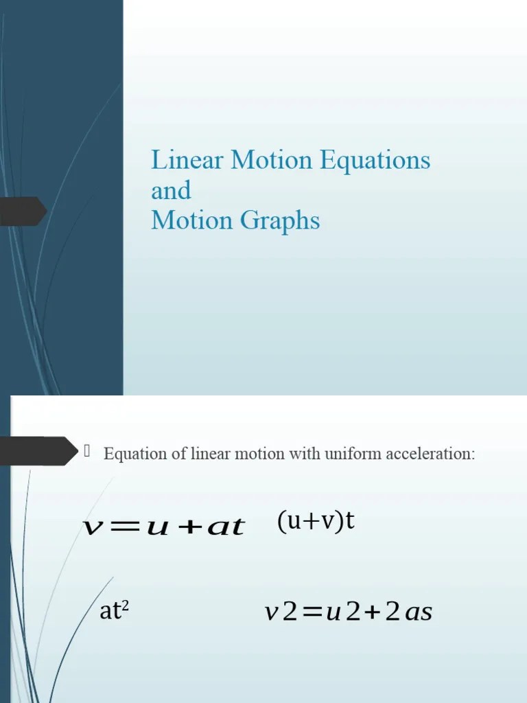 Linear Motion Equations and Motion Graphs PDF