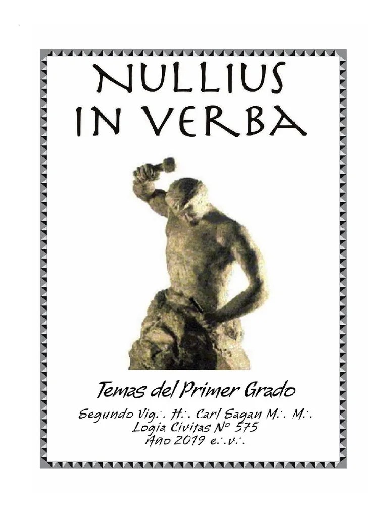 Nullius in Verba 1 Temas Del Primer Grado v2019 PDF Masonería Esoterismo occidental