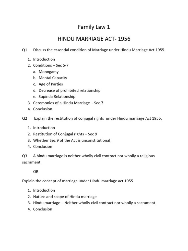 Family Law Questions With Points PDF Marriage Divorce