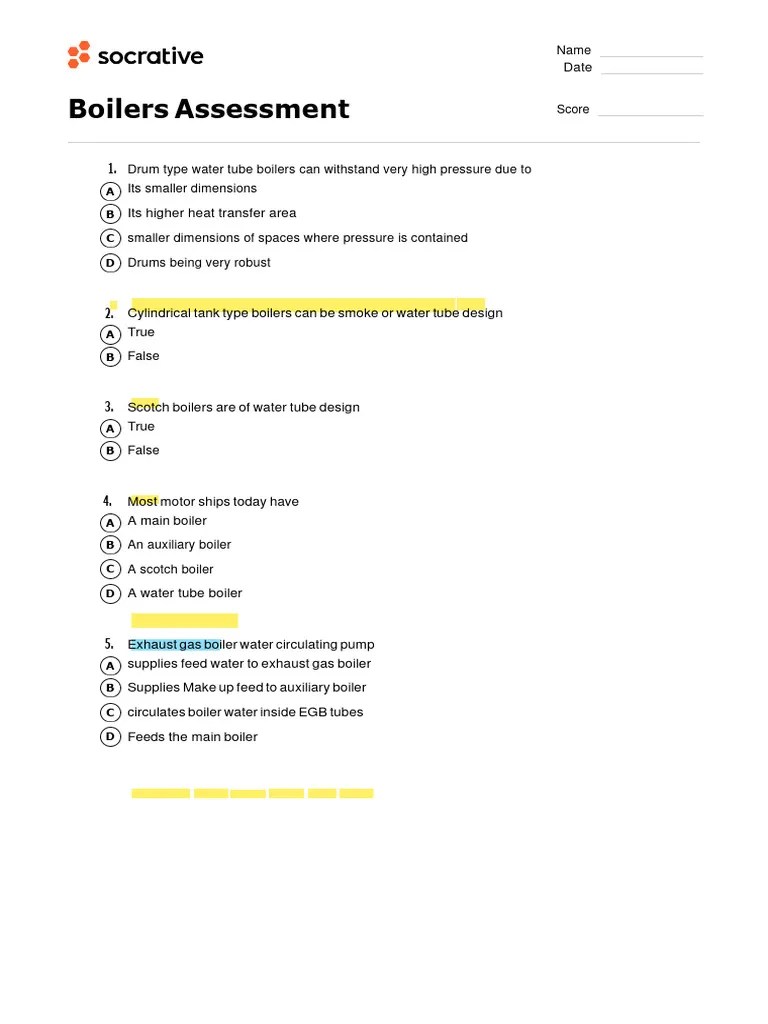 Boiler Operator Exam Questions & Answers PDF Boiler Water