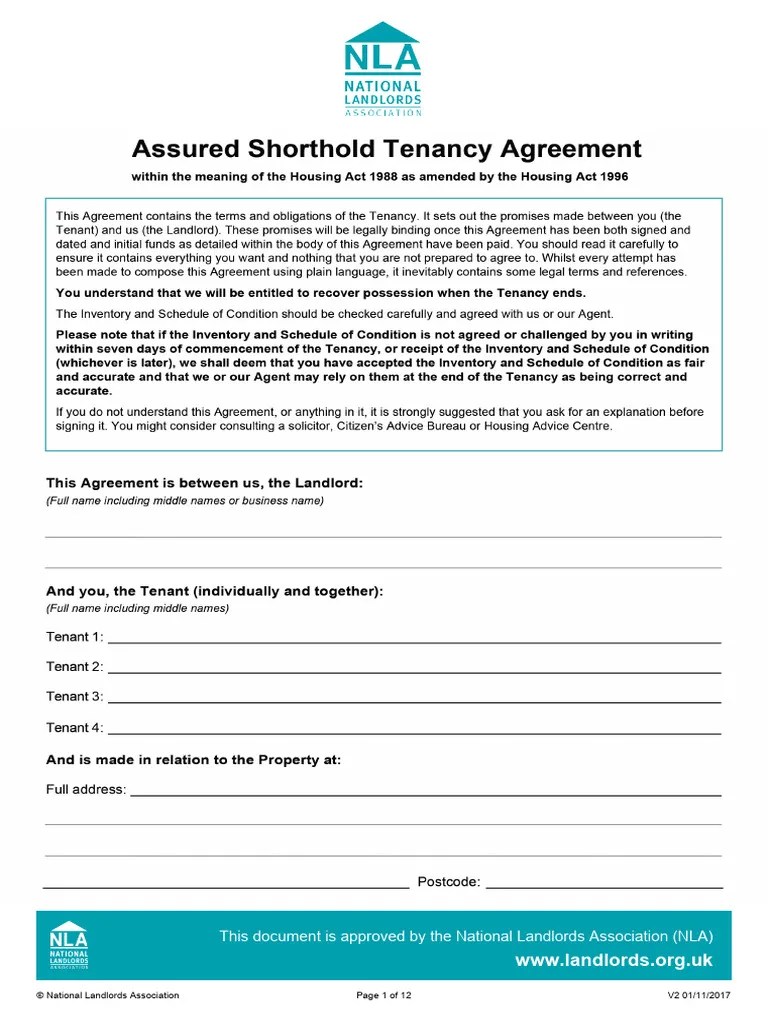 Assured Shorthold Tenancy Agreement PDF