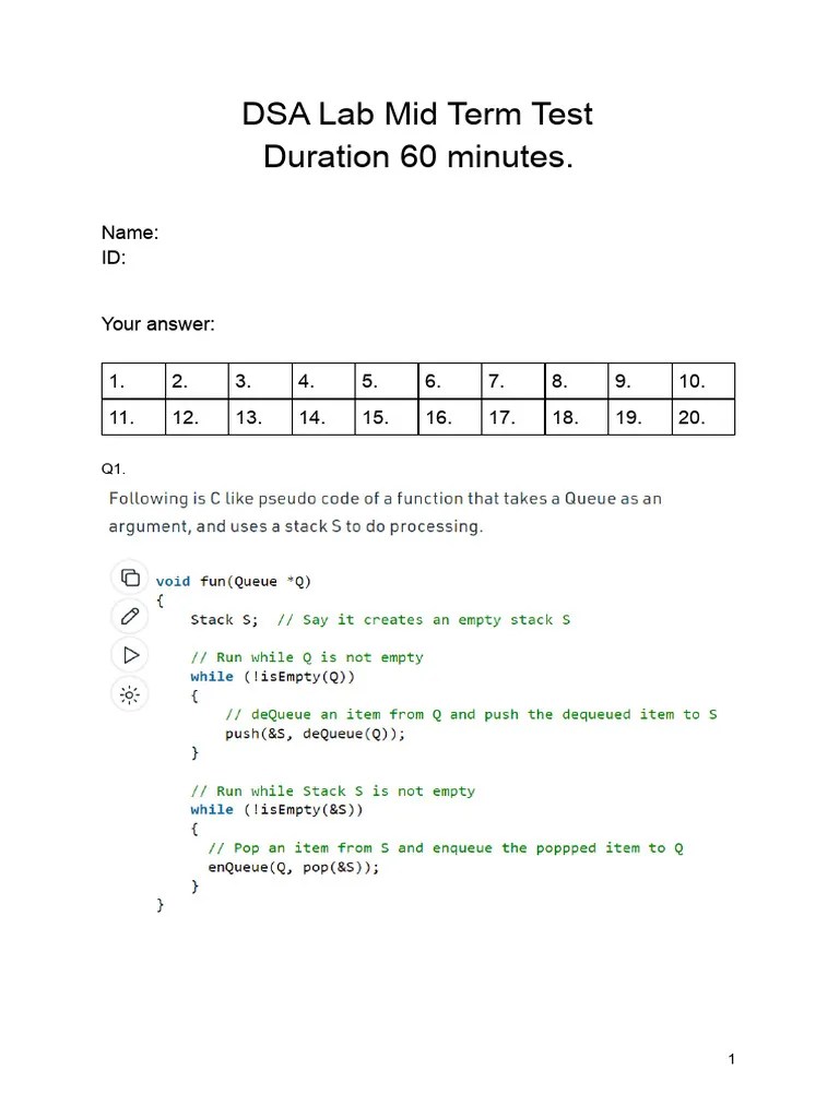 DSA Lab Mid Term PDF