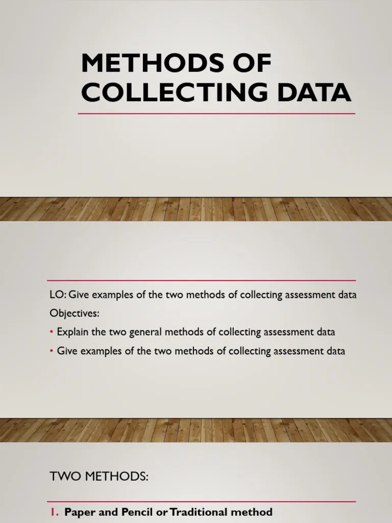 Lesson 5 Methods of Collecting Data PDF Educational Assessment