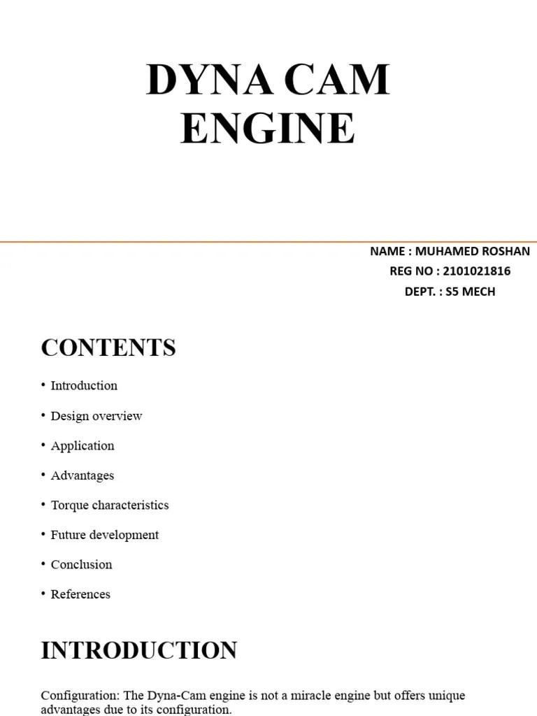 Dyna Cam Engine PDF Engines Piston