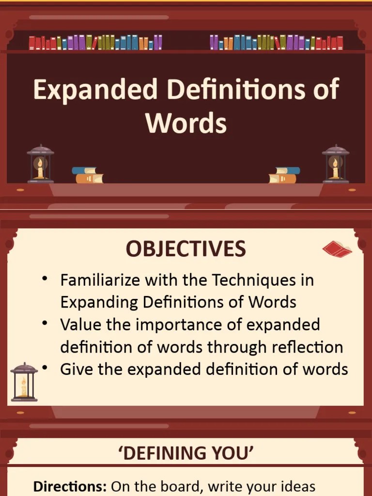 10 Expanded Definitions of Words PDF Definition Word