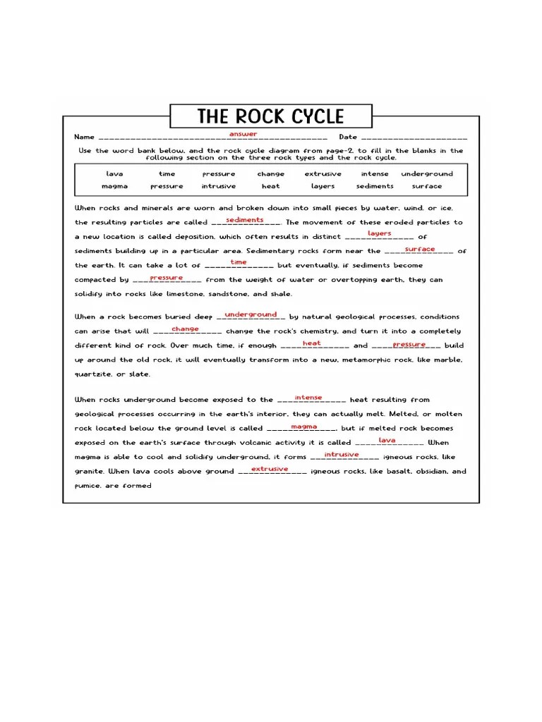 Rocks and Minerals Worksheet Answer Key 288325.Jpg PDF