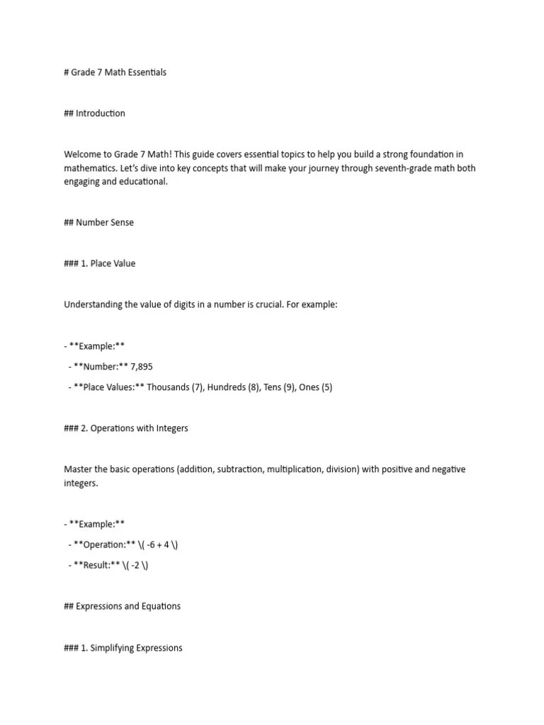 Grade 7 Math PDF Ratio Area