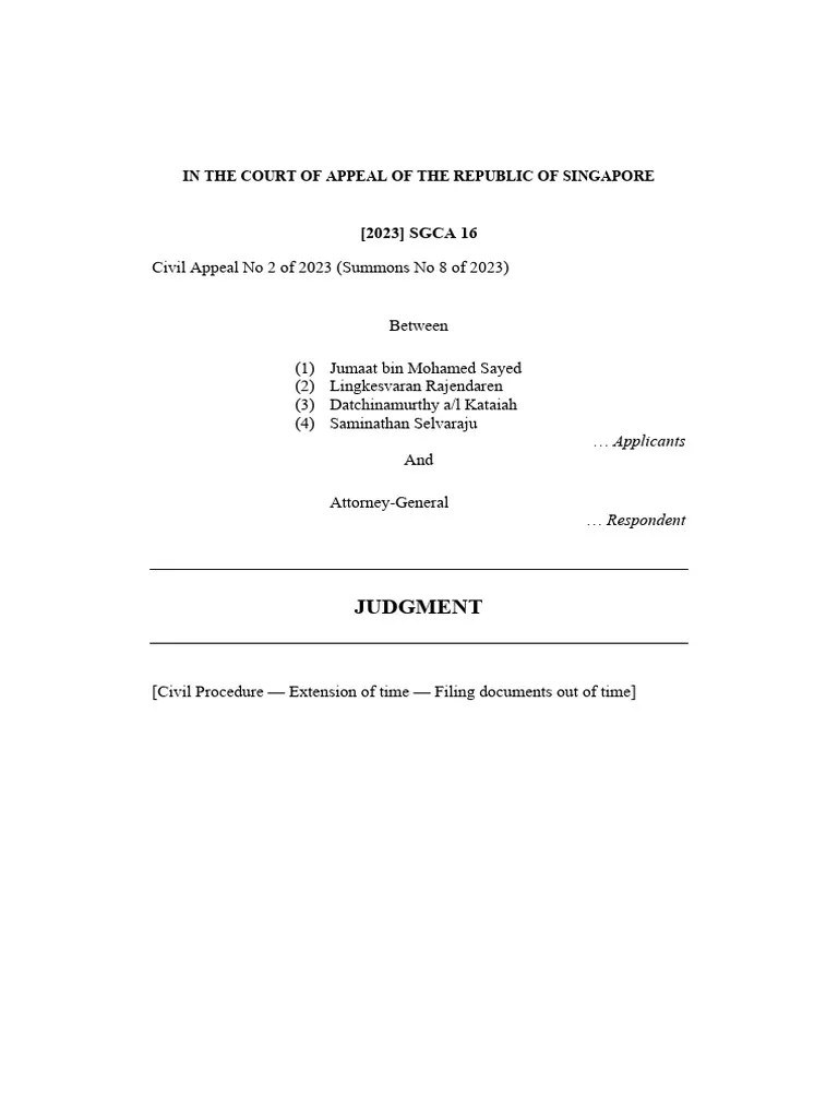 (2023) SGCA 16 (Revised) PDF Burden Of Proof (Law) Separation Of