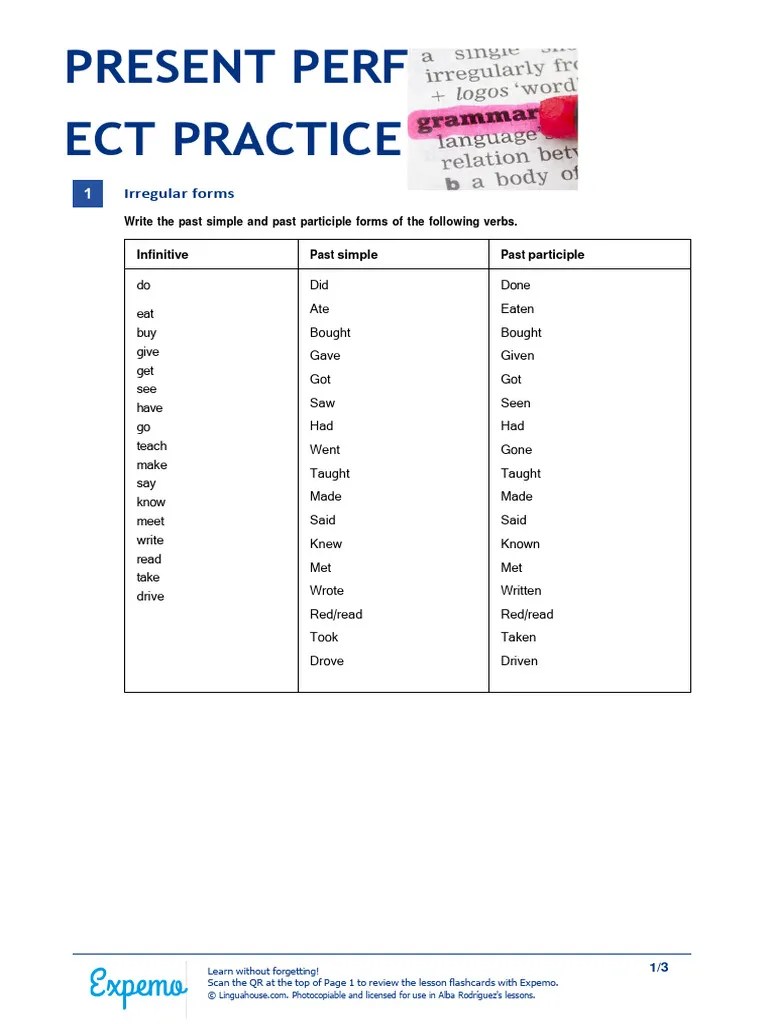 PresentPerfectPracticeBritishEnglishStudent Nicolás Cadena PDF