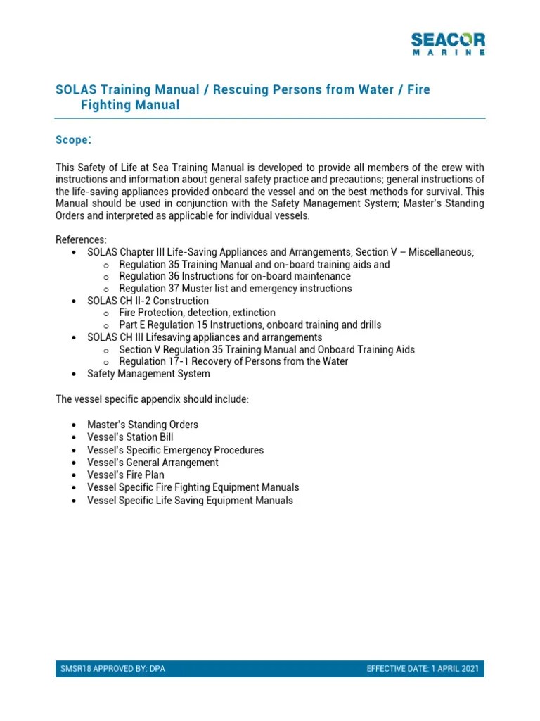 SOLAS Training Manual PDF