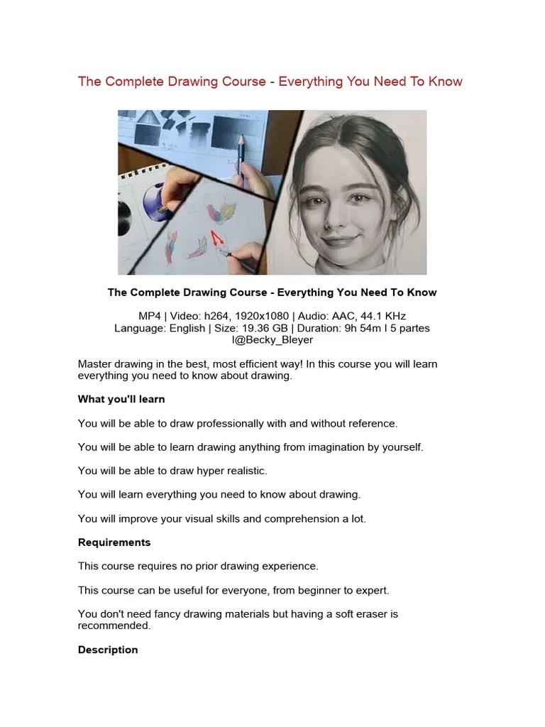 The Complete Drawing Course Everything You Need To Know Pdf