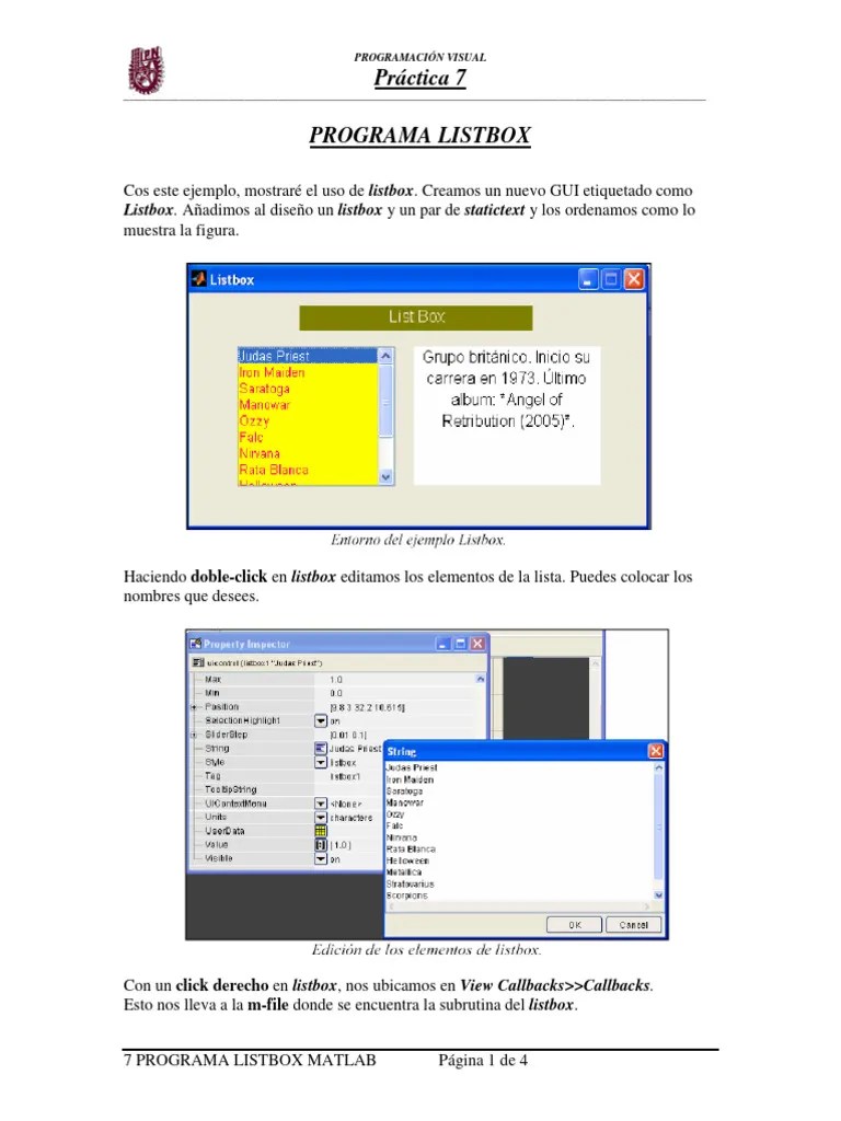 7 Programa Listbox Matlab PDF Desarrollo de software Ciencias de
