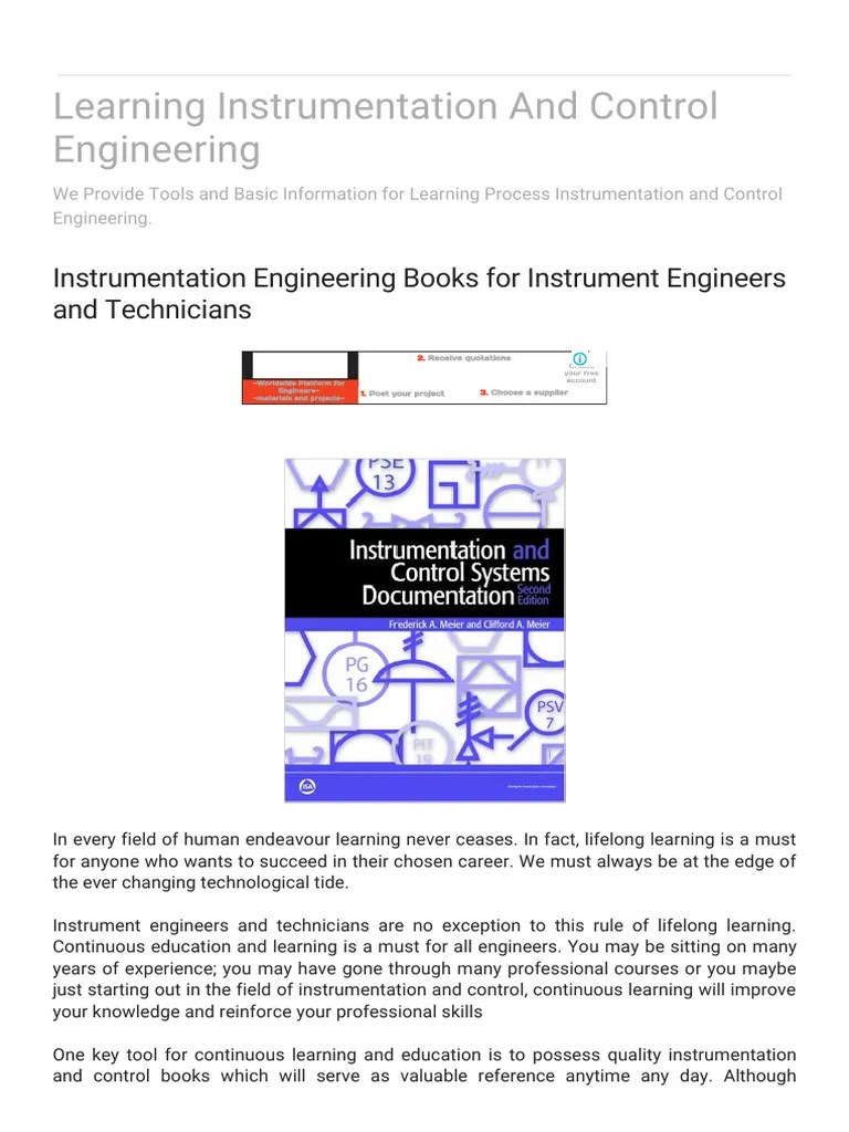 Instrumentation Engineering Books For Instrument Engineers and