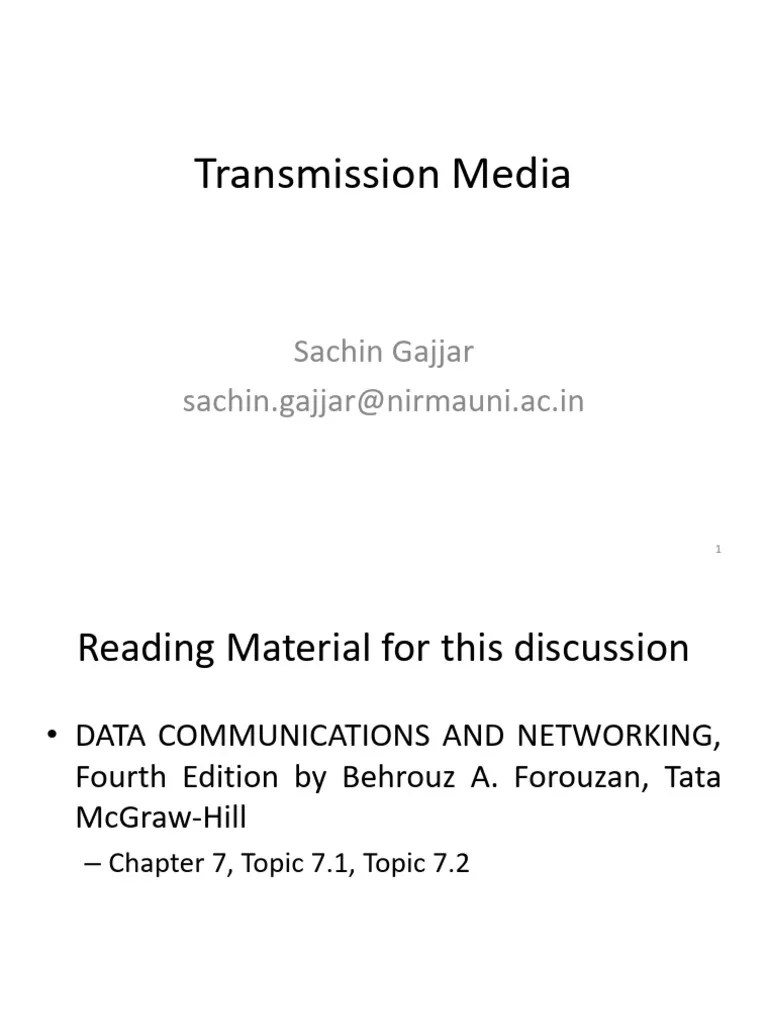 5 Transmission Media PDF Transmission Medium Optical Fiber