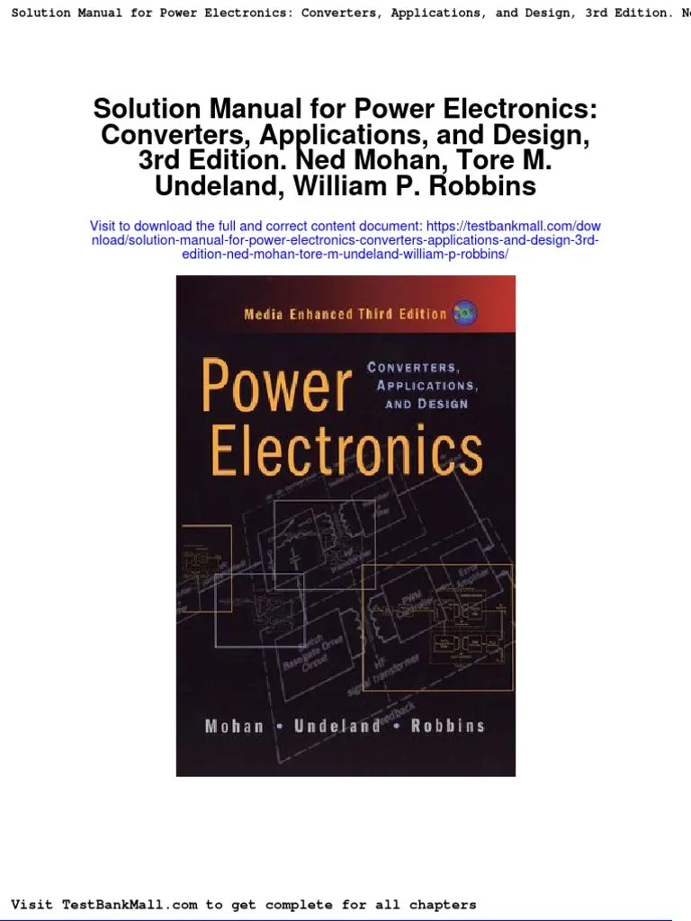 Solution Manual For Power Electronics Converters Applications and