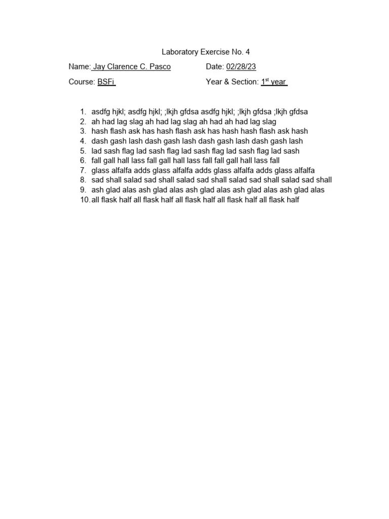 Laboratory Exercise No 4A PDF