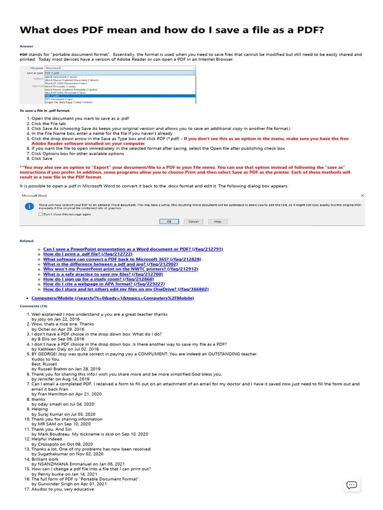 What Does PDF Mean and How Do I Save A File As A PDF Ask NWTC PDF