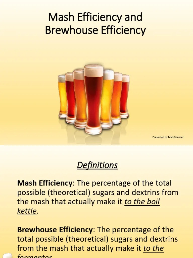 Mash Efficiency and Brewhouse Efficiency PDF Brewing Brewery