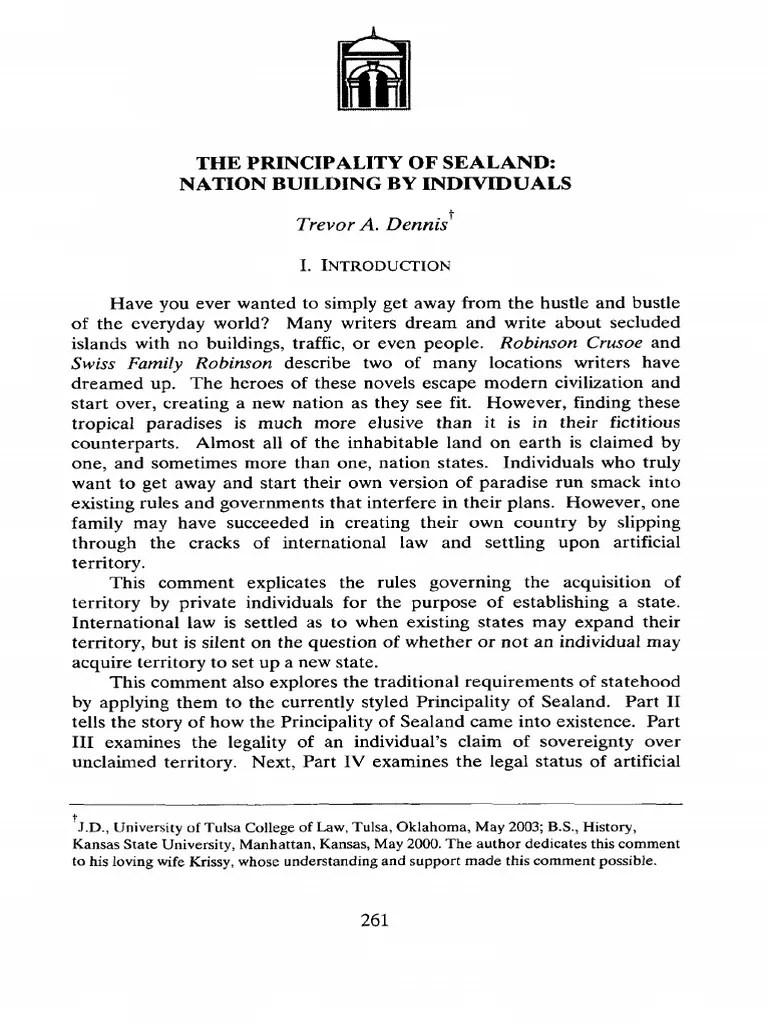 Sealand PDF