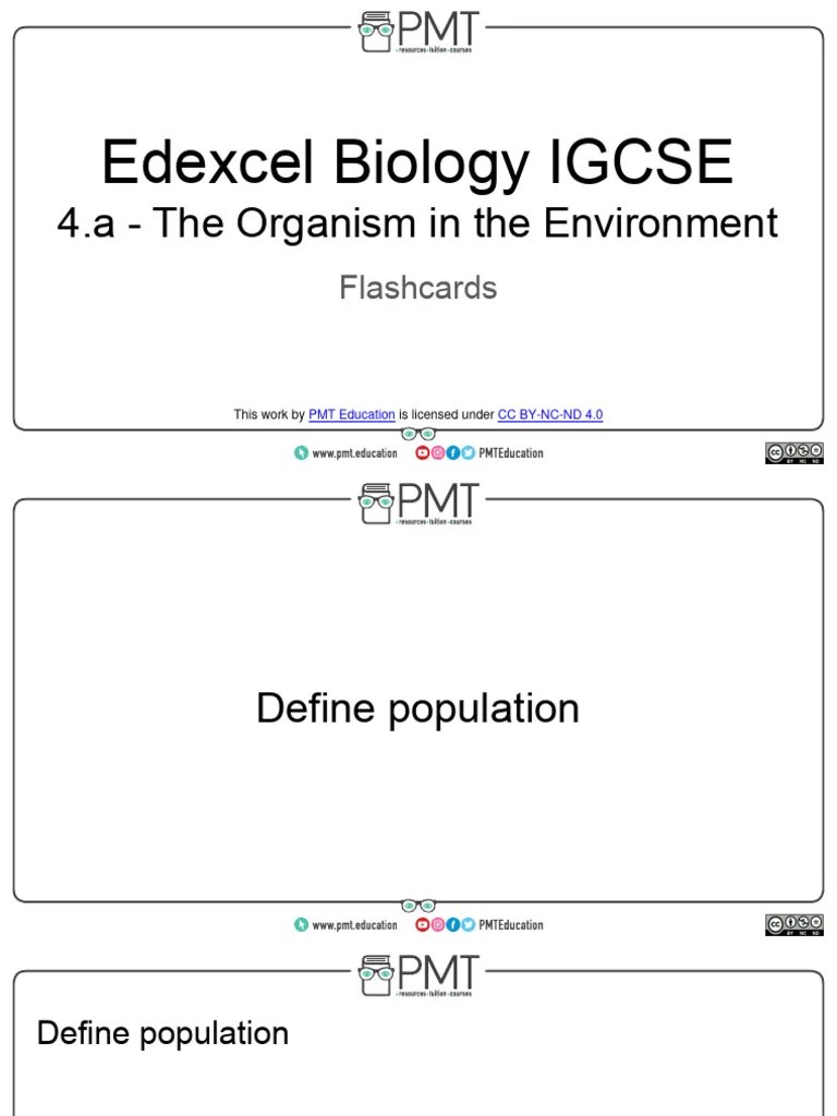 Flashcards 4a The Organism in The Environment Edexcel Biology IGCSE