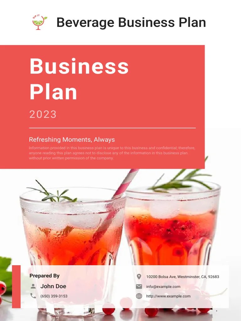 Beverage Business Plan Example PDF Marketing Marketing Strategy