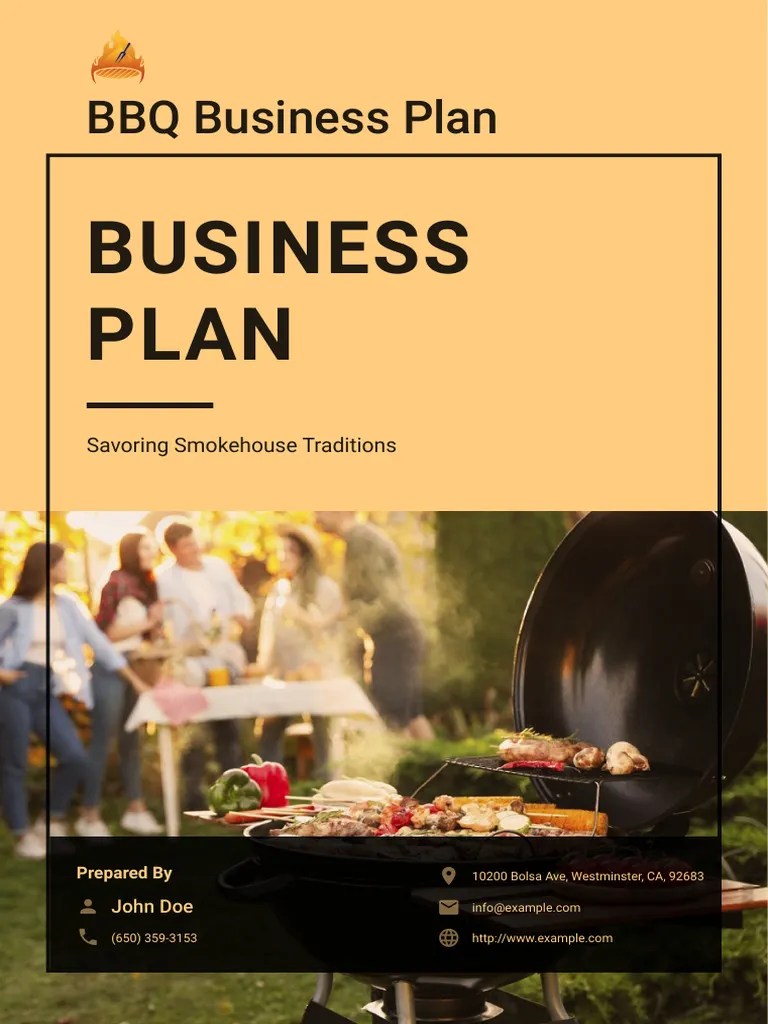 BBQ Business Plan Example Template PDF