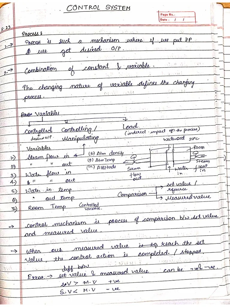 Control System Notes PDF