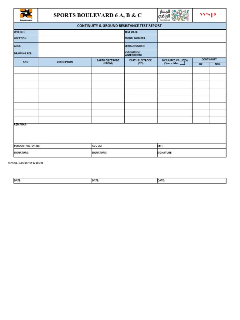 Msha Ground Resistance Test Report Form Fill Out And vrogue.co