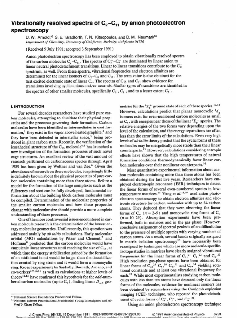 Arnold Et Al. 1991 Unknown Spectroscopy Energy Level